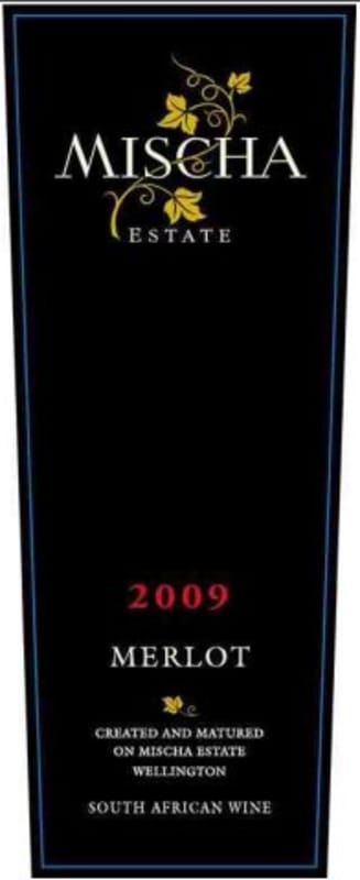 Mischa Estate Merlot 2009 Front Label