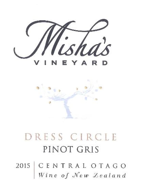 Misha's Vineyard Wines Ltd Dress Circle Pinot Gris 2015 Front Label