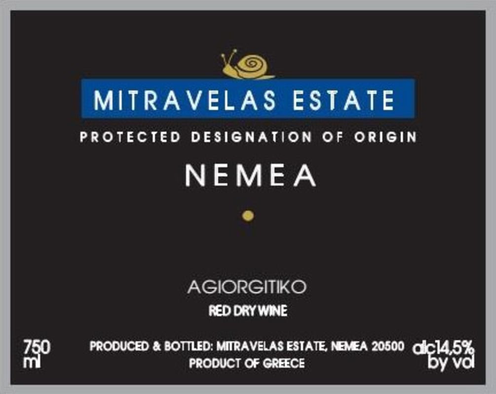 Mitravelas Estate Nemea Agiorgitiko 2013 Front Label
