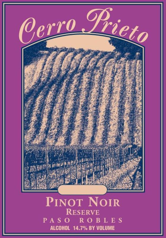 Cerro Prieto Vineyard and Cellars Reserve Pinot Noir 2010 Front Label