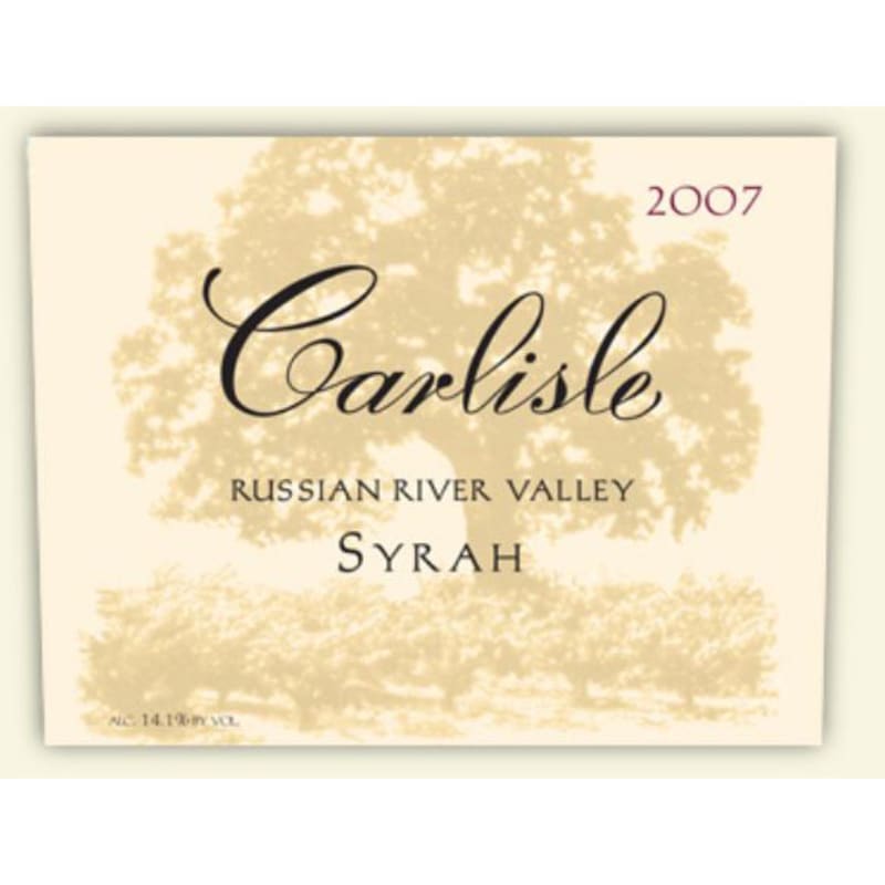 Carlisle Russian River Valley Syrah 2007 Front Label