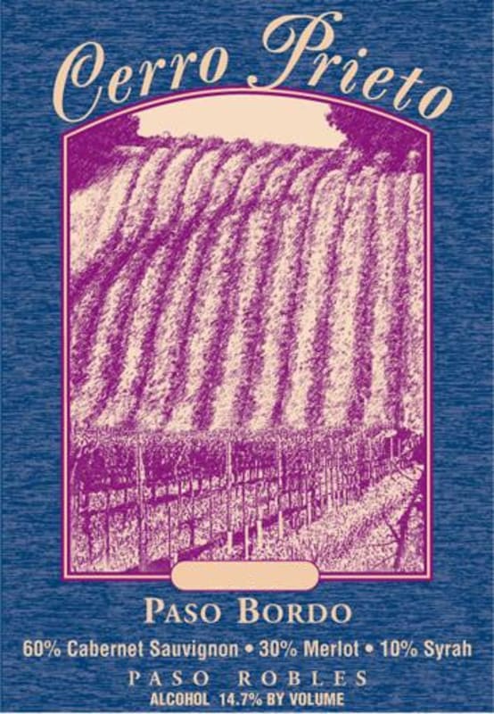 Cerro Prieto Vineyard and Cellars Paso Bordo Cabernet Sauvignon Syrah 2009 Front Label