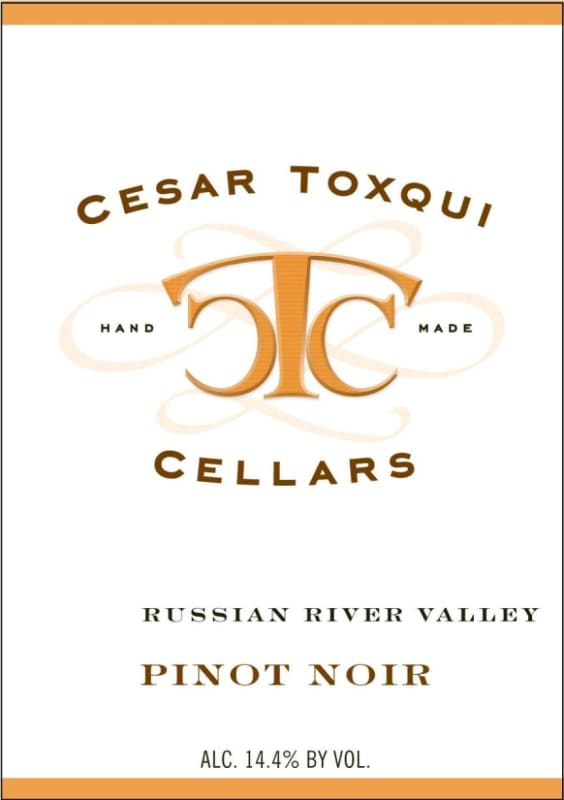 Cesar Toxqui Cellars Pinot Noir 2012 Front Label