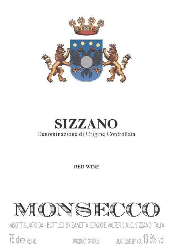 Amareleza Vinhos Sizzano 2009 Front Label
