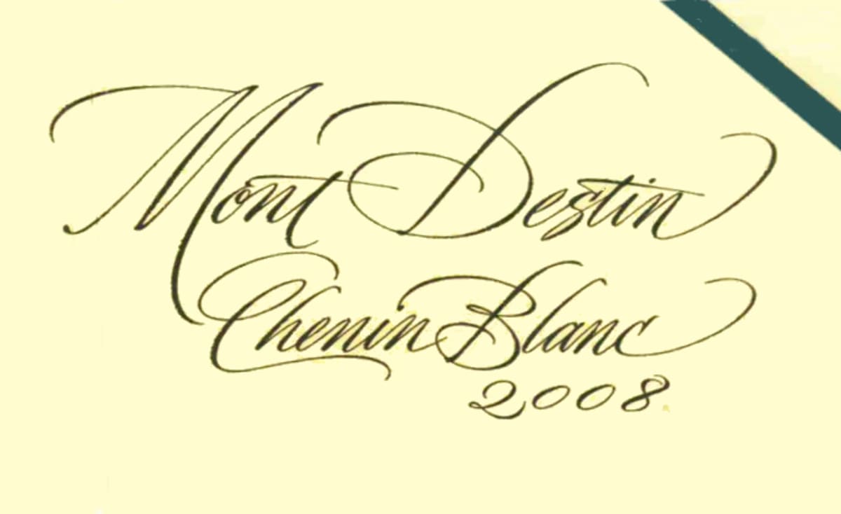 Mont Destin Chenin Blanc 2008 Front Label