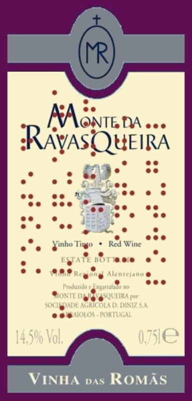 Monta da Ravasqueira Vinha das Romas Tinto 2007 Front Label