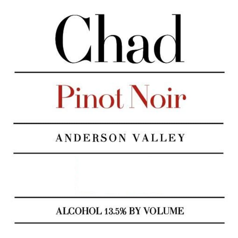 Chad Anderson Valley Pinot Noir 2013 Front Label