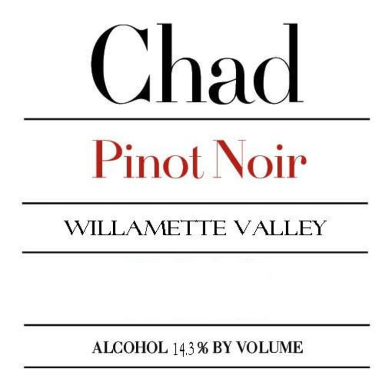Chad Willamette Valley Pinot Noir 2013 Front Label