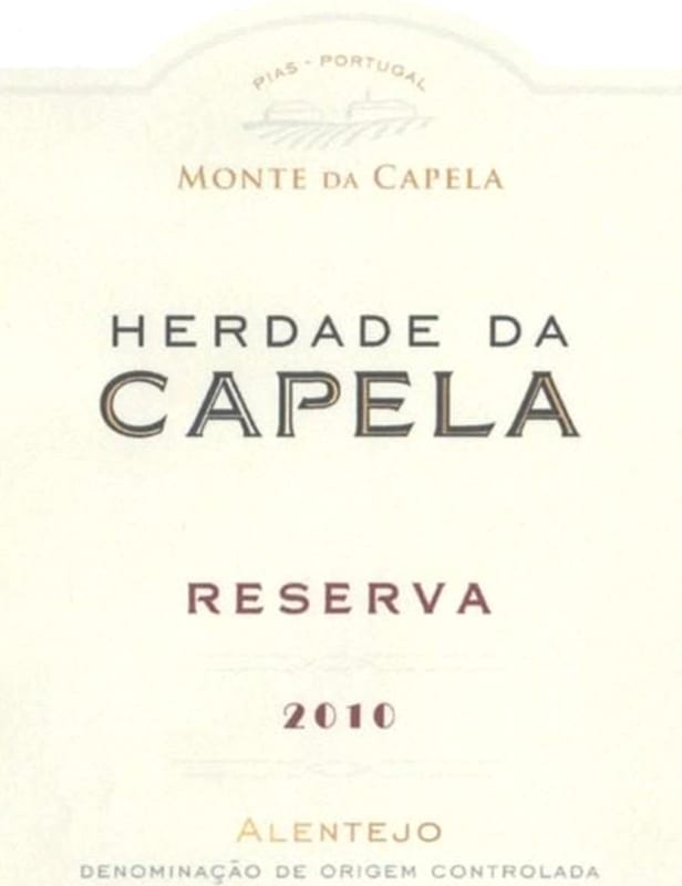 Monte da Capela Herdade da Capela Reserva Alentejano 2010 Front Label