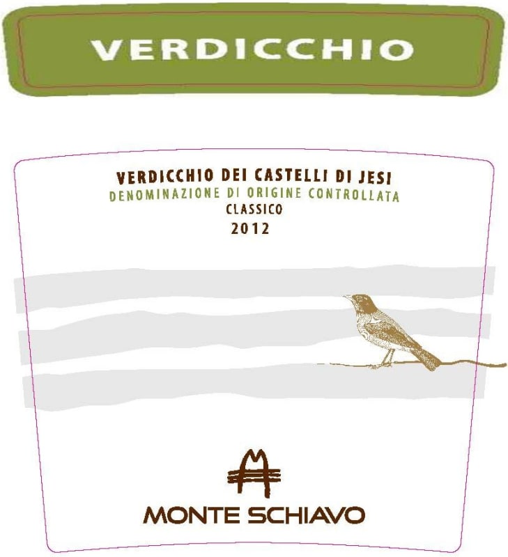 Monte Schiavo Verdicchio dei Castelli di Jesi Classico 2012 Front Label