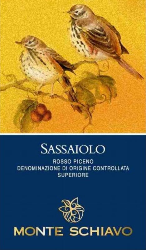 Monte Schiavo Rosso Piceno Sassaiolo Superiore 2012 Front Label