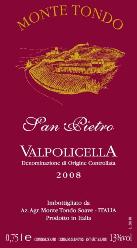 Monte Tondo Valpolicella San Pietro 2008 Front Label