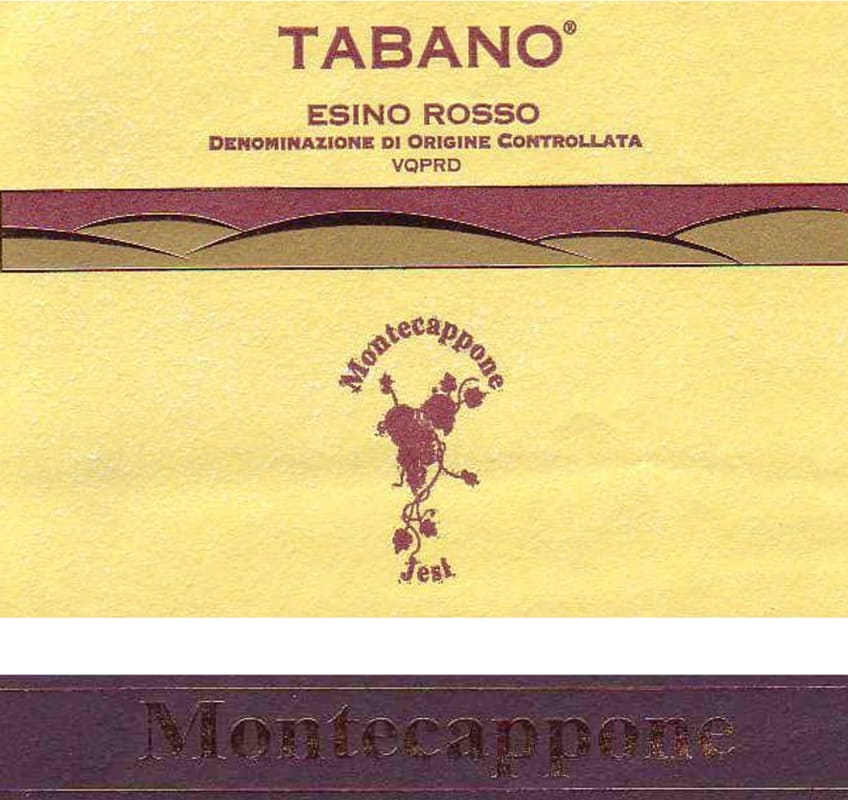 Montecappone Esino Tabano Rosso 2015 Front Label