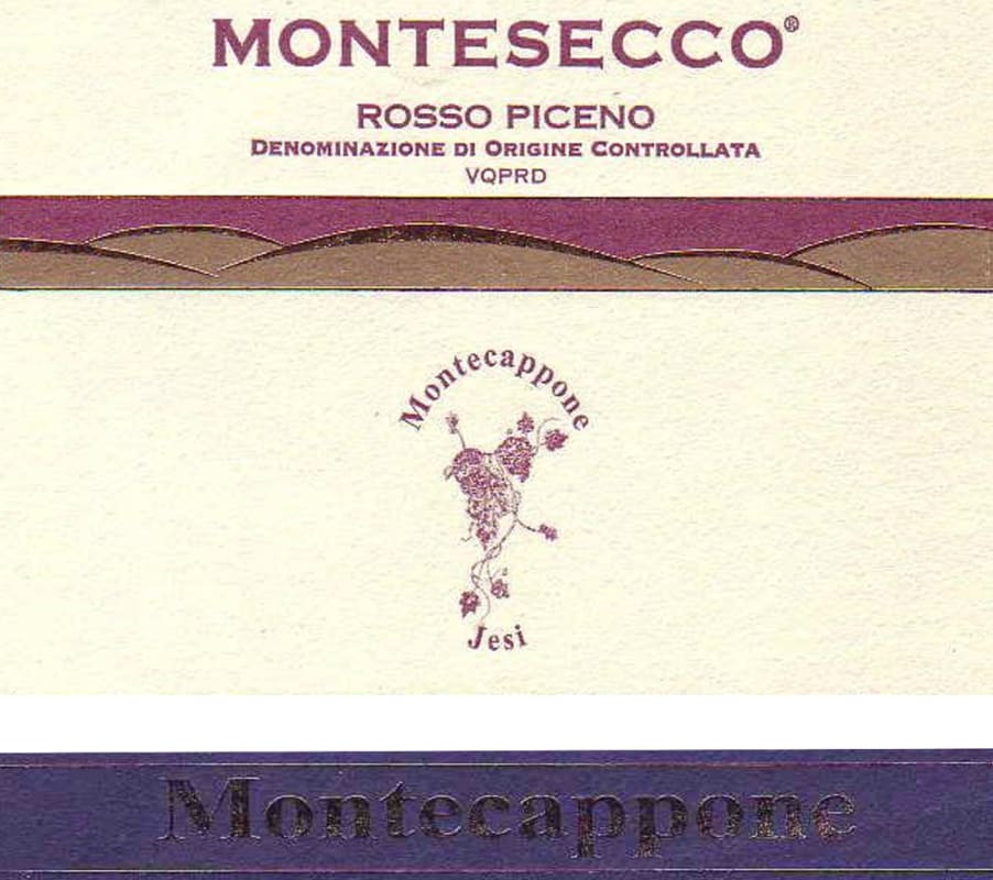 Montecappone Rosso Piceno 2012 Front Label