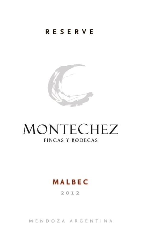 Montechez Fincas y Bodegas Reserva Malbec 2012 Front Label