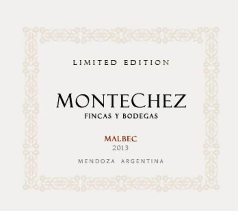 Montechez Fincas y Bodegas Limited Edition Malbec 2013 Front Label