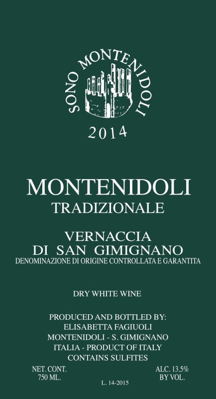 Montenidoli Vernaccia di San Gimignano Tradizionale 2014 Front Label