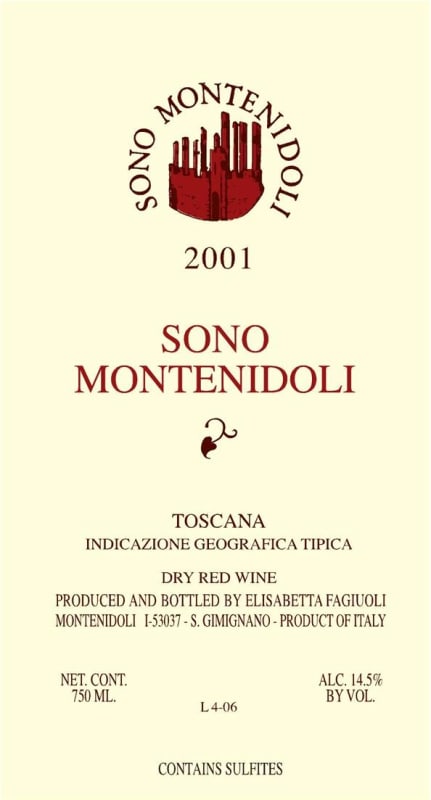 Montenidoli Toscana Rosso 2001 Front Label
