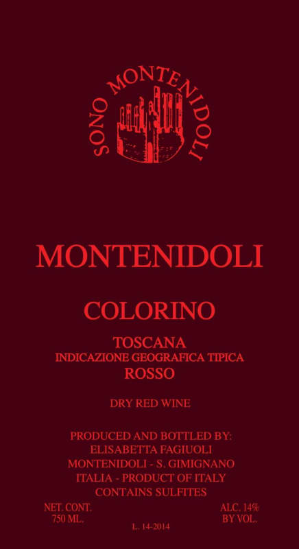 Montenidoli Toscana Colorino 2014 Front Label