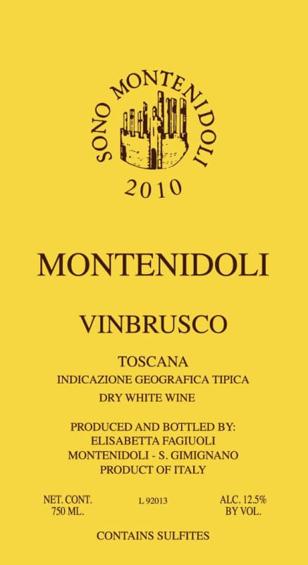 Montenidoli Toscana Vinbrusco 2010 Front Label
