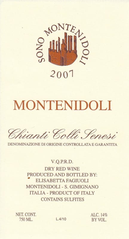 Montenidoli Chianti Colli Senesi Montenidoli 2007 Front Label