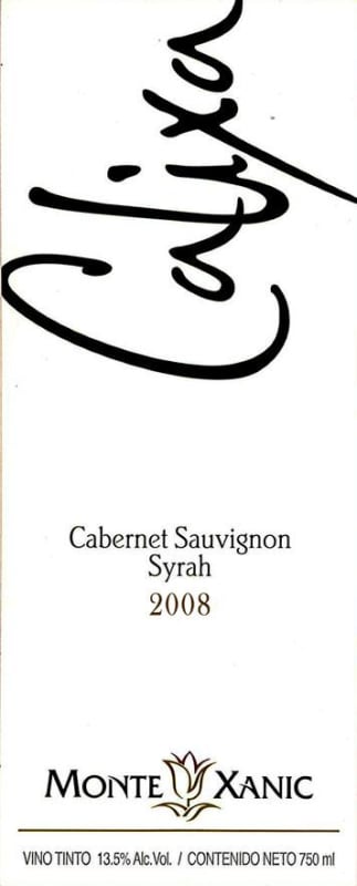 MonteXanic Winery Calixa Cabernet Sauvignon Syrah 2008 Front Label