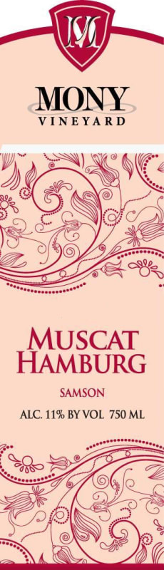 Mony Vineyard Muscat Hamburg 2012 Front Label