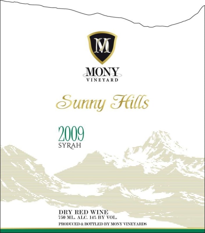 Mony Vineyard Sunny Hills Syrah 2009 Front Label