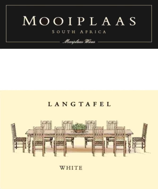 Mooiplaas Wine Estate Langtafel White 2016 Front Label