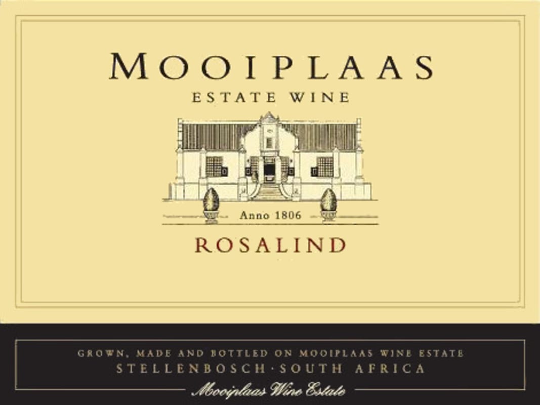 Mooiplaas Wine Estate Rosalind Red 2006 Front Label