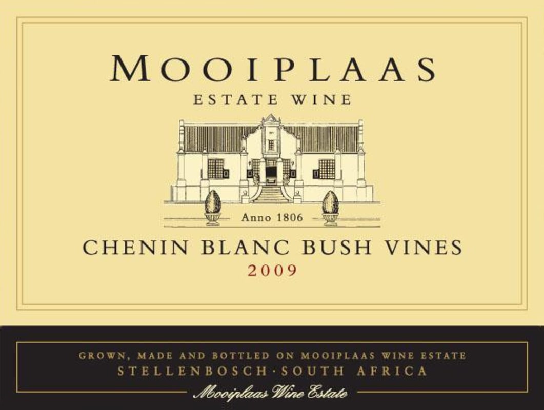 Mooiplaas Wine Estate Chenin Blanc 2009 Front Label