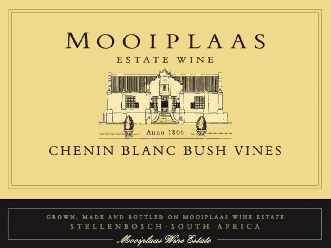 Mooiplaas Wine Estate Bush Vines Chenin Blanc 2015 Front Label