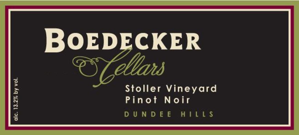 Boedecker Cellars Stoller Vineyard Pinot Noir 2009 Front Label