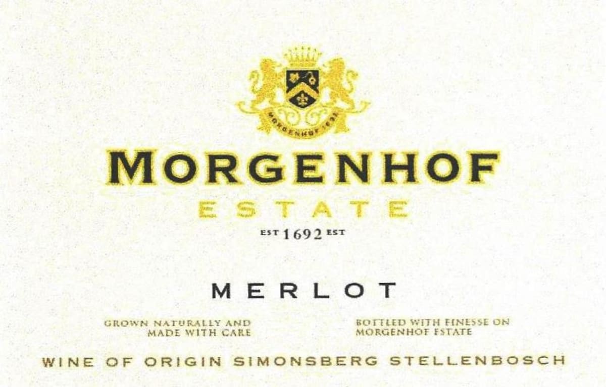 Morgenhof Wine Estate Merlot 2012 Front Label
