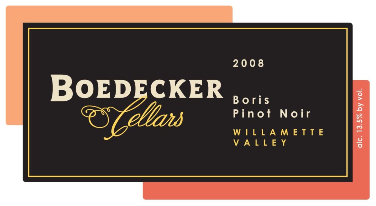 Boedecker Cellars Boris Pinot Noir 2008 Front Label
