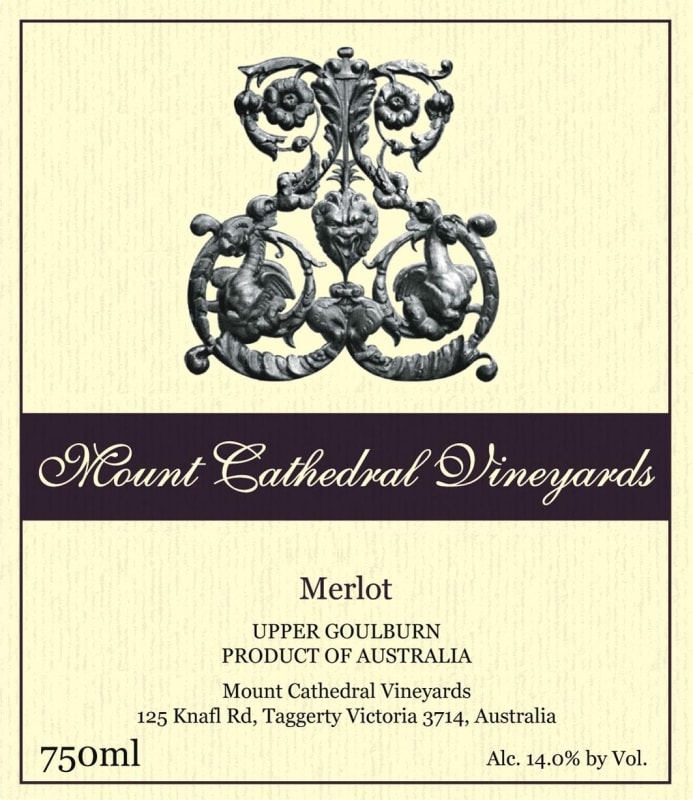 Mount Cathedral Vineyards Merlot 2010 Front Label