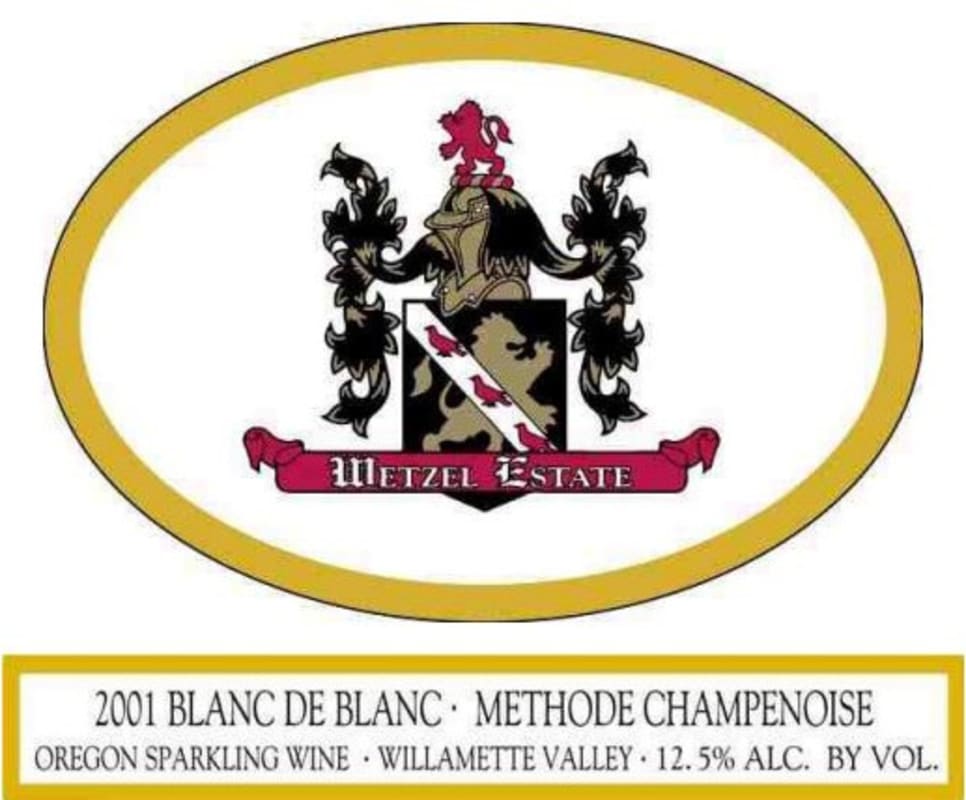 Chateau Bianca Wetzel Estate Sparkling Blanc de Blanc 2001 Front Label
