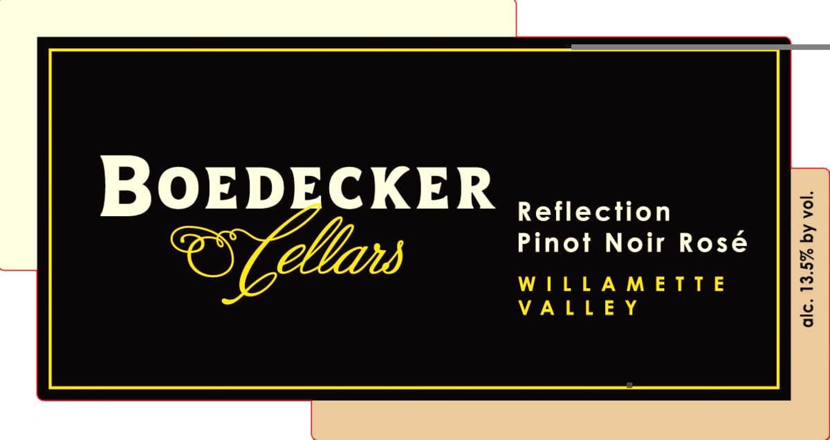 Boedecker Cellars Reflection Rose 2015 Front Label