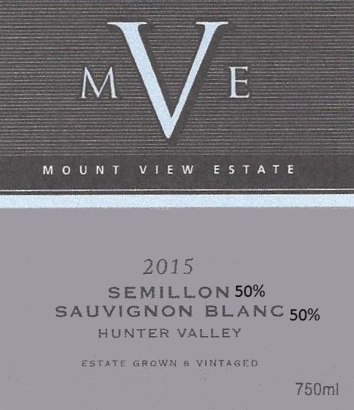 Mount View Estate Winery V Semillon Sauvignon Blanc 2015 Front Label