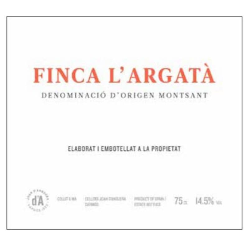 Joan d'Anguera Finca L'Argata 2014 Front Label