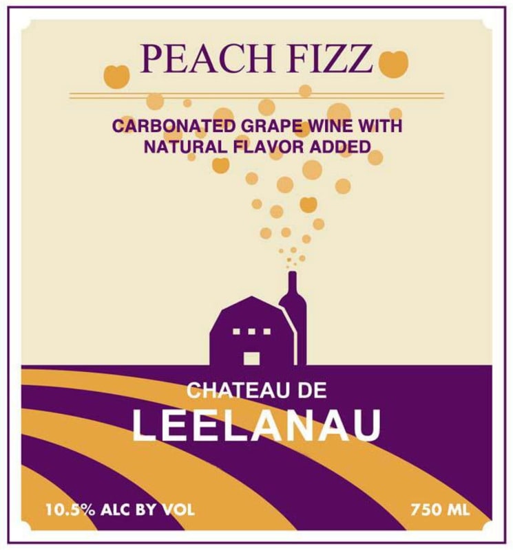 Chateau de Leelanau Peach Fizz Front Label