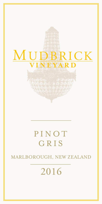 Mudbrick Vineyard Pinot Gris 2016 Front Label