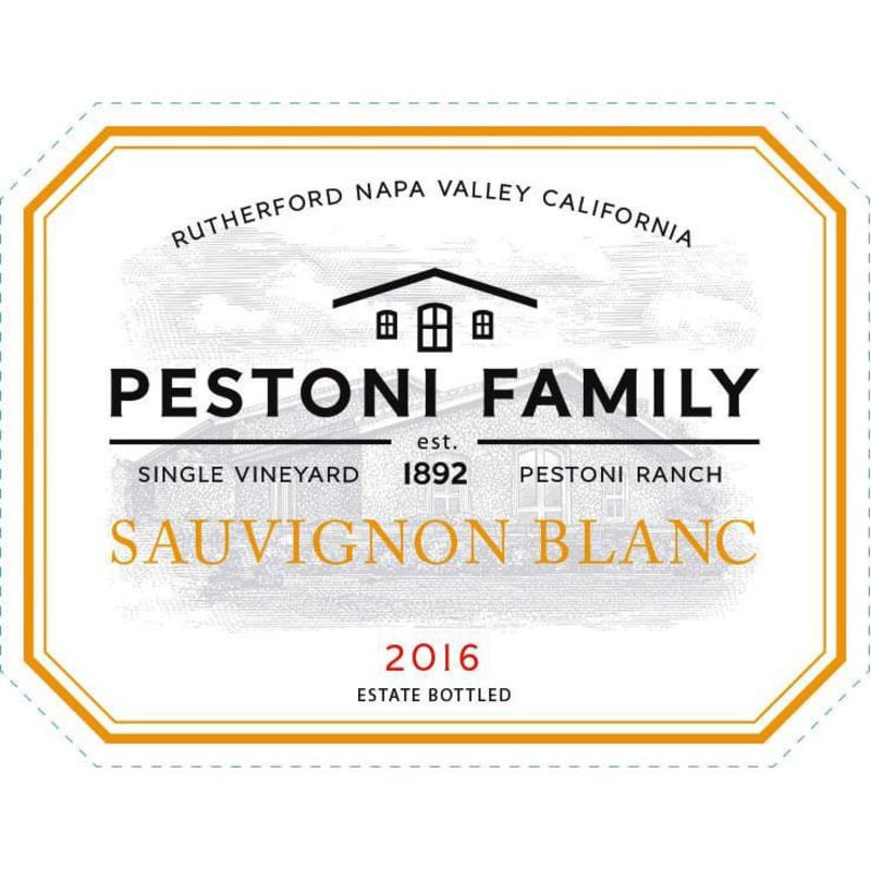 Pestoni Rutherford Estate Sauvignon Blanc 2016 Front Label