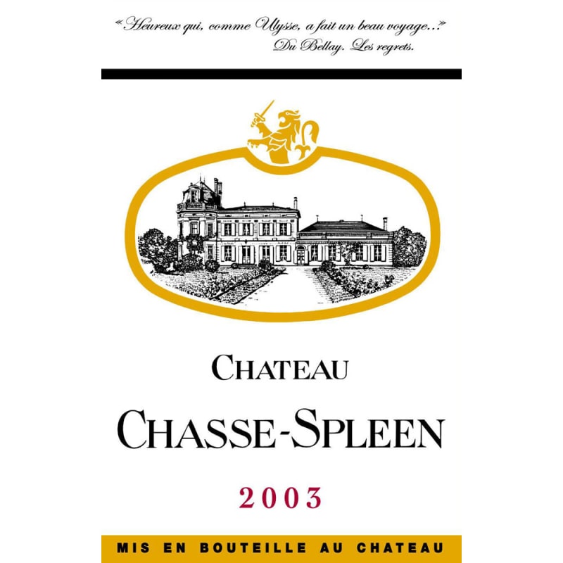 Chateau Chasse Spleen 2003 Front Label