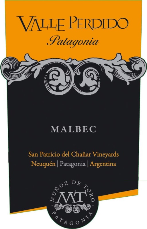 Munoz de Toro Wines Valle Perdido Patagonia Malbec 2011 Front Label