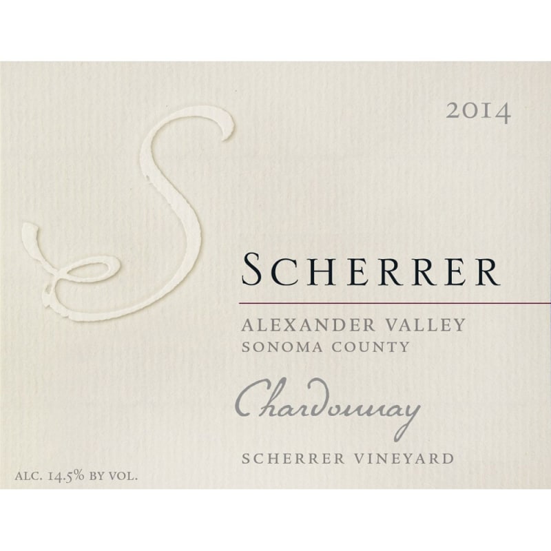Scherrer Winery Scherrer Vineyard Chardonnay 2014 Front Label