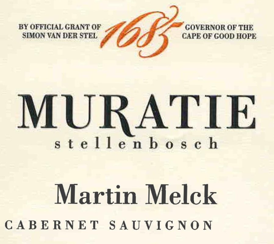 Muratie Martin Melck Cabernet Sauvignon 2012 Front Label