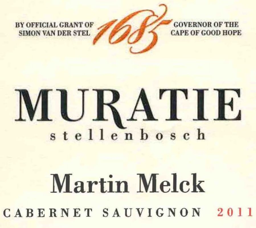 Muratie Martin Melck Cabernet Sauvignon 2011 Front Label