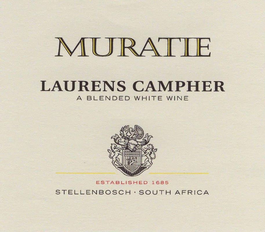 Muratie Laurens Campher Blended White 2011 Front Label