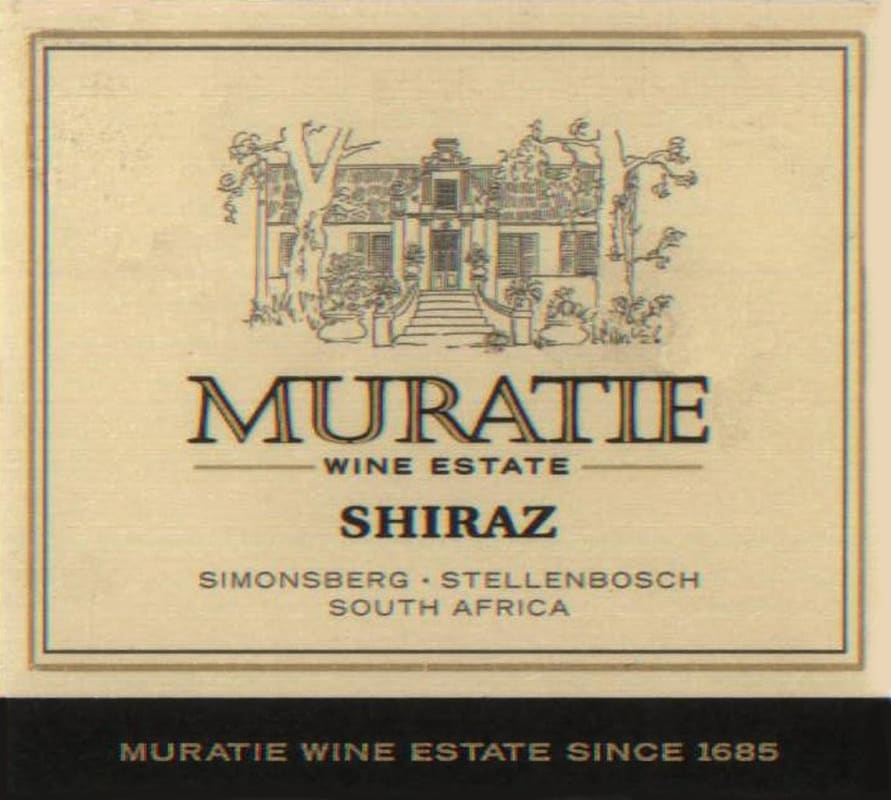Muratie Shiraz 2009 Front Label